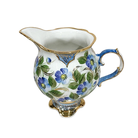 Сервиз чайный Цветок в авторская работа Сорокиной &quot;Голубые цветы&quot; Гжельский фарфоровый завод