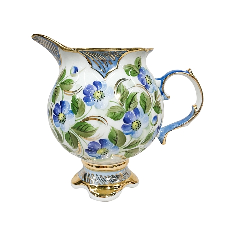 Сервиз чайный Цветок в авторской росписи &quot;Голубые цветы&quot; Гжельский фарфоровый завод