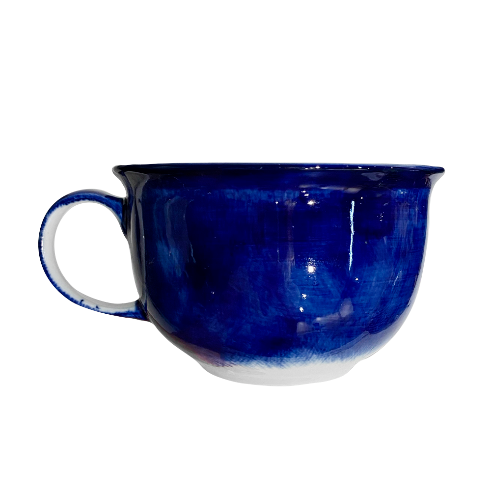 Чашка для капучино в росписи &quot;Синий туман&quot; объем 450 мл. Гжельский фарфоровый завод