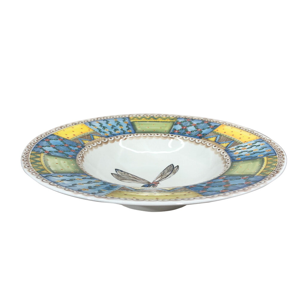 Тарелка для пасты Фасон в росписи "Пэчворк"
