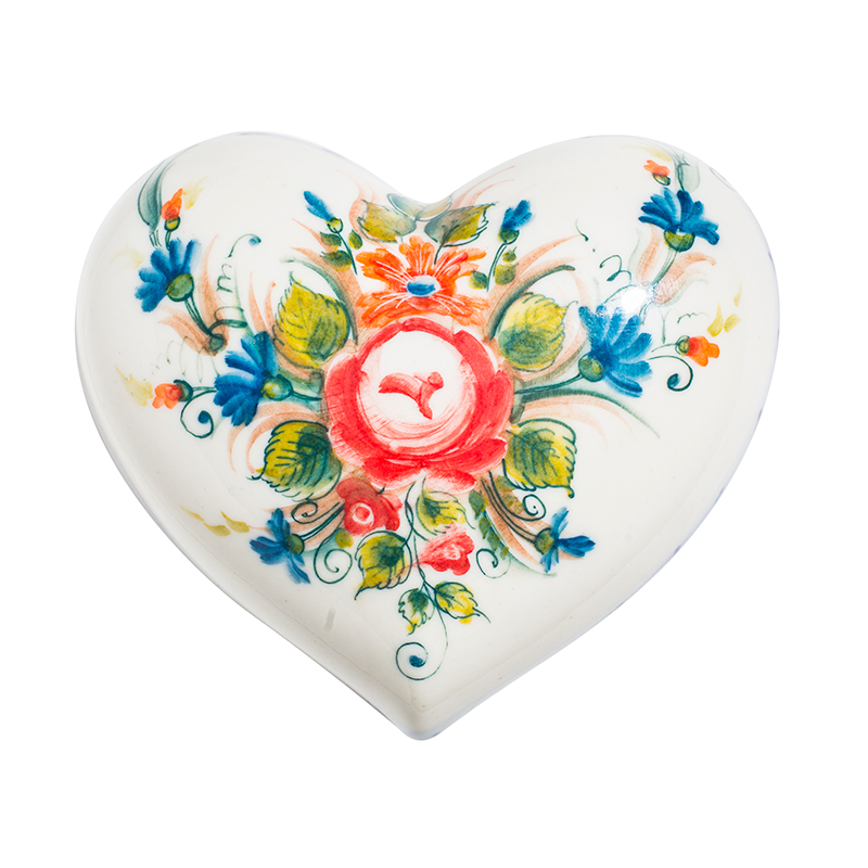 Шкатулка Сердце (подглазурные цветные краски, кобальт) Гжельский фарфоровый завод
