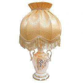 Настольная лампа Лидия (белье/золото) абажур Ретро Шампань мини