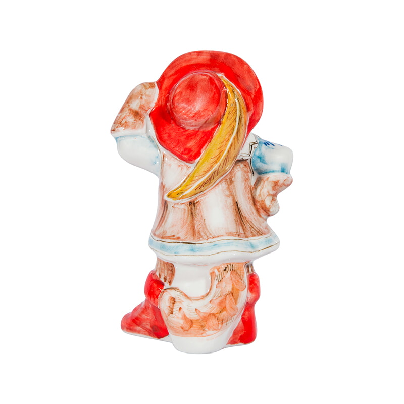 Скульптура Кот в сапогах (подглазурные цветные краски) Гжельский фарфоровый завод