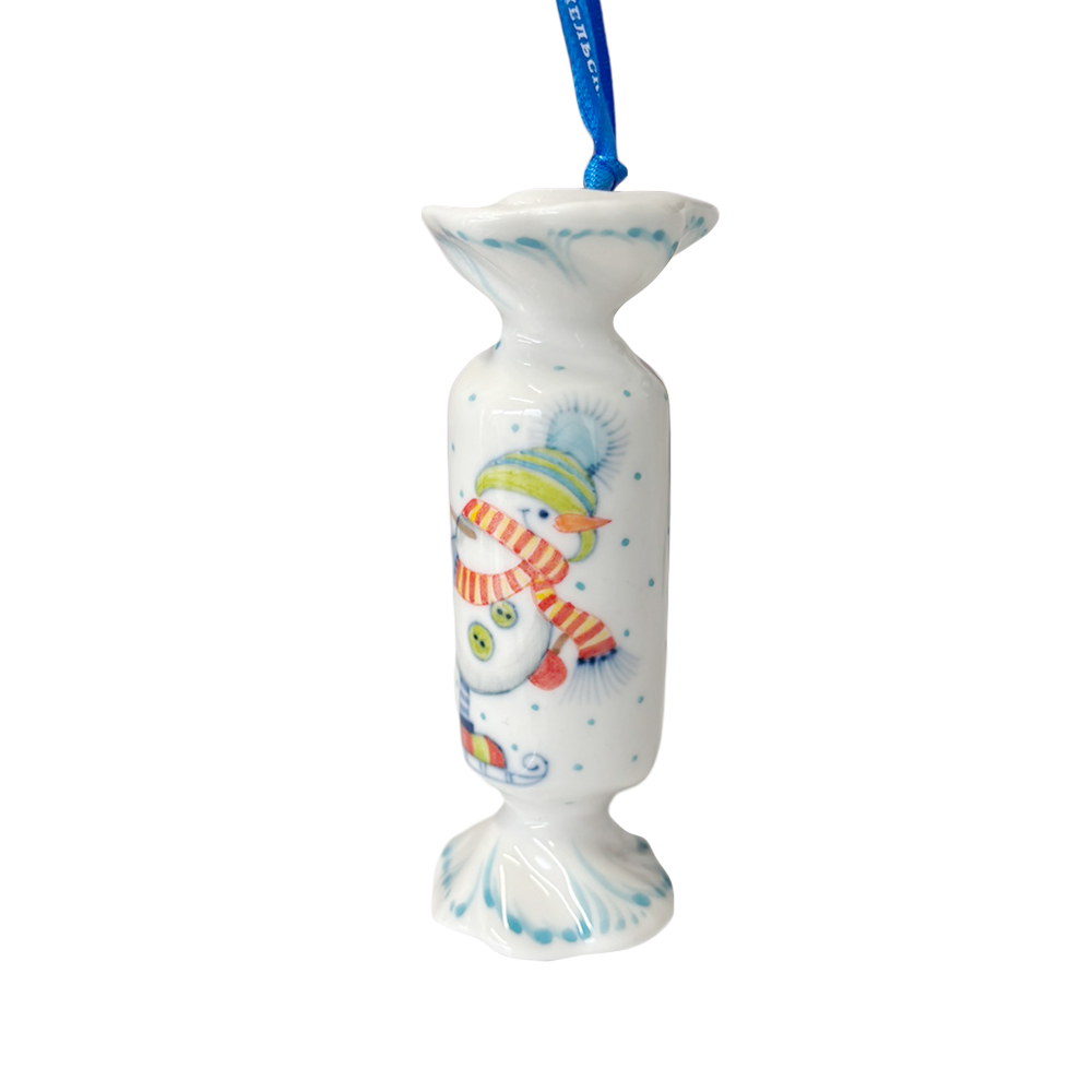 Набор цветных ёлочных игрушек &amp;quot;Конфетки&amp;quot; в росписи Калигиной Гжельский фарфоровый завод