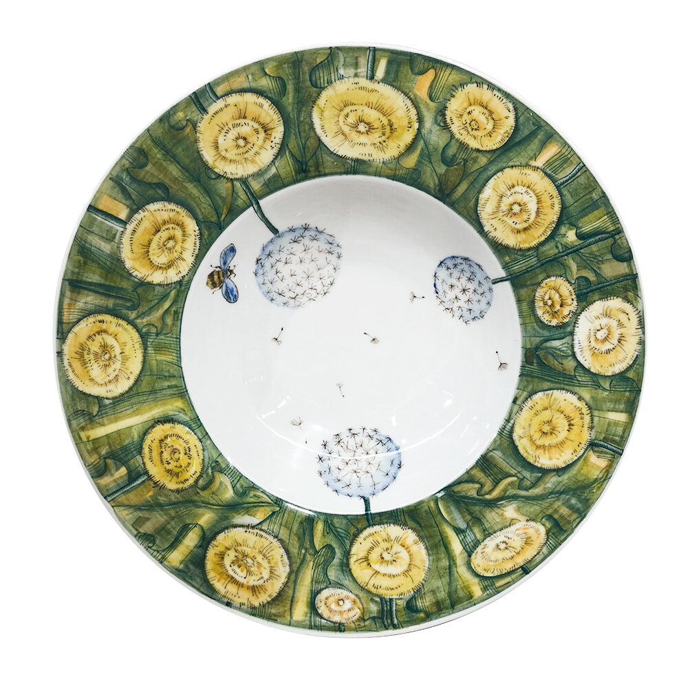 Тарелка для пасты Фасон в росписи "Одуванчик" диаметр 26 см.