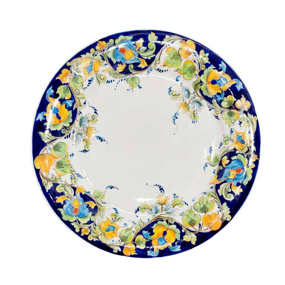 Тарелка плоская Фасон Дивные цветы диаметр 27 см. Гжельский фарфоровый завод