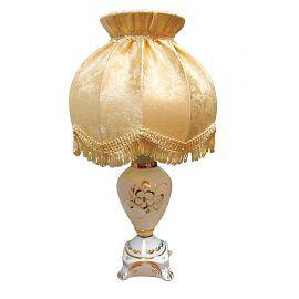 Настольная лампа Светлячок (белье/золото) абажур Ретро Шампань мини