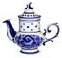 Чайник Голубка в традиционной росписи объем 630 мл. Гжельский фарфоровый завод