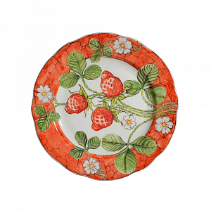 Тарелка пирожковая Дубок 175 мм в росписи "Клубника" 