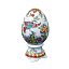 Яйцо малое Подарочное в цветной росписи Косихиной с птицей Гжельский фарфоровый завод