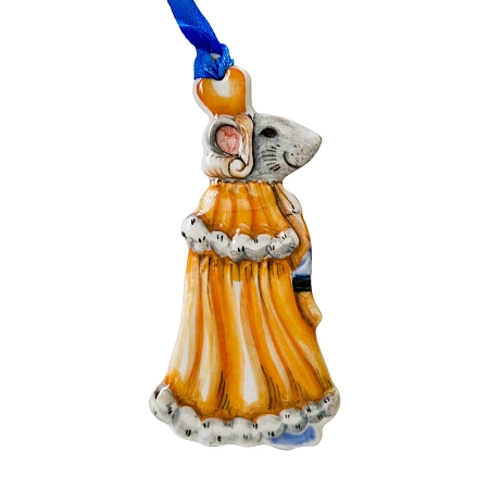 Ёлочная игрушка Мышиный король цветной из коллекции Щелкунчик Гжельский фарфоровый завод