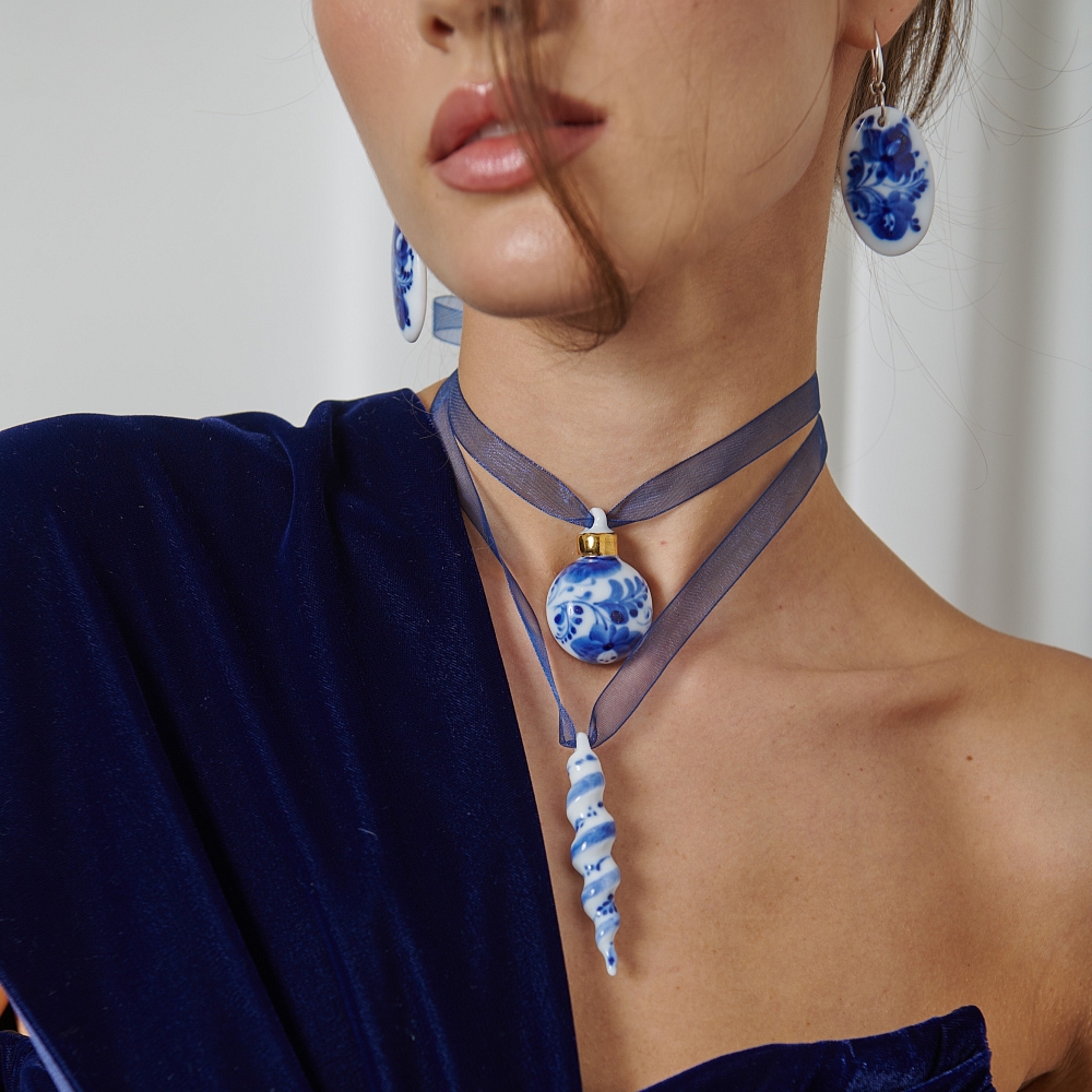 Кулон Шарик из коллекции ГФЗ &amp;amp; Berta Muzis Гжельский фарфоровый завод