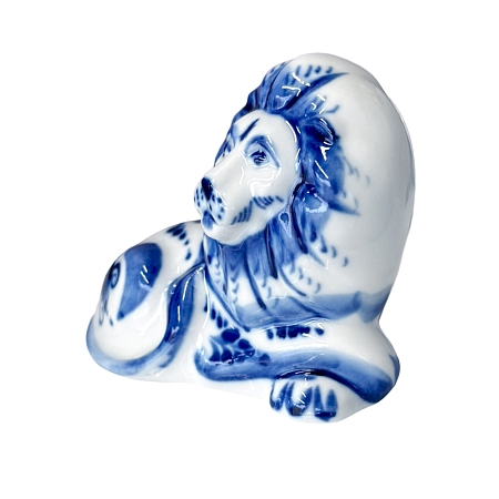 Скульптура Лев Гжельский фарфоровый завод