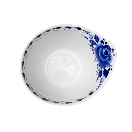 Тарелка глубокая супница с ручкой в росписи Антроповой Гжельский фарфоровый завод