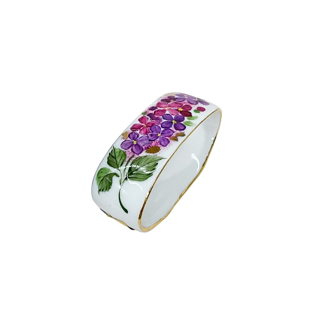 Салфетница кольцо в надглазурной росписи Гжельский фарфоровый завод