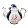 Чайник Голубая Рапсодия (высокохудожественная роспись) объем 960 мл. Гжельский фарфоровый завод
