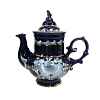 Чайник Голубка (кобальт, краски, золото) объем 630 мл. Гжельский фарфоровый завод