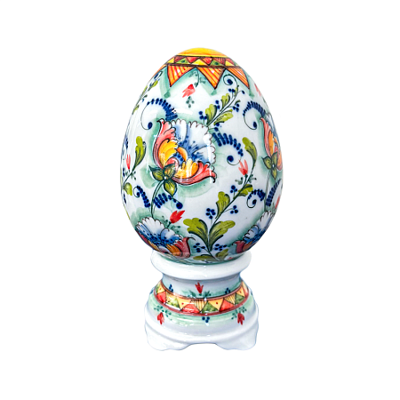 Яйцо малое Подарочное в цветной росписи Косихиной Райский сад 2 Гжельский фарфоровый завод