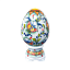 Яйцо малое Подарочное в цветной росписи Косихиной Райский сад 2 Гжельский фарфоровый завод