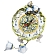 Часы Колокольчик в цветной росписи &quot;Пышные цветы&quot; Гжельский фарфоровый завод