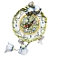 Часы Колокольчик в цветной росписи &amp;quot;Пышные цветы&amp;quot; Гжельский фарфоровый завод