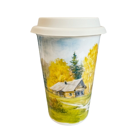 Авторский кофейный стаканчик &quot;Осень&quot; Юрия Гуляева объем 420 мл.