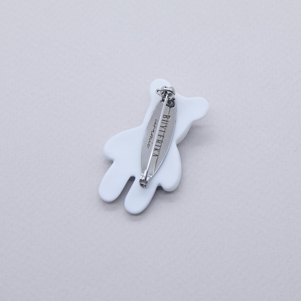 Брошь Мишка роспись леопард с платиной из коллекции ГФЗ &amp;amp; Buylerika Ceramic Гжельский фарфоровый завод