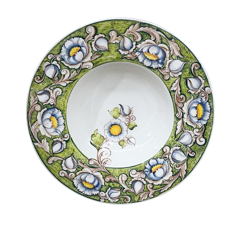 Тарелка для пасты Фасон в росписи &quot;Пышные цветы&quot; диаметр 26 см.