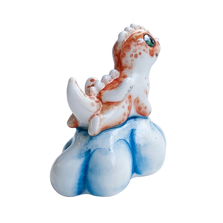 Скульптура Дракончик на облаке цветной Гжельский фарфоровый завод