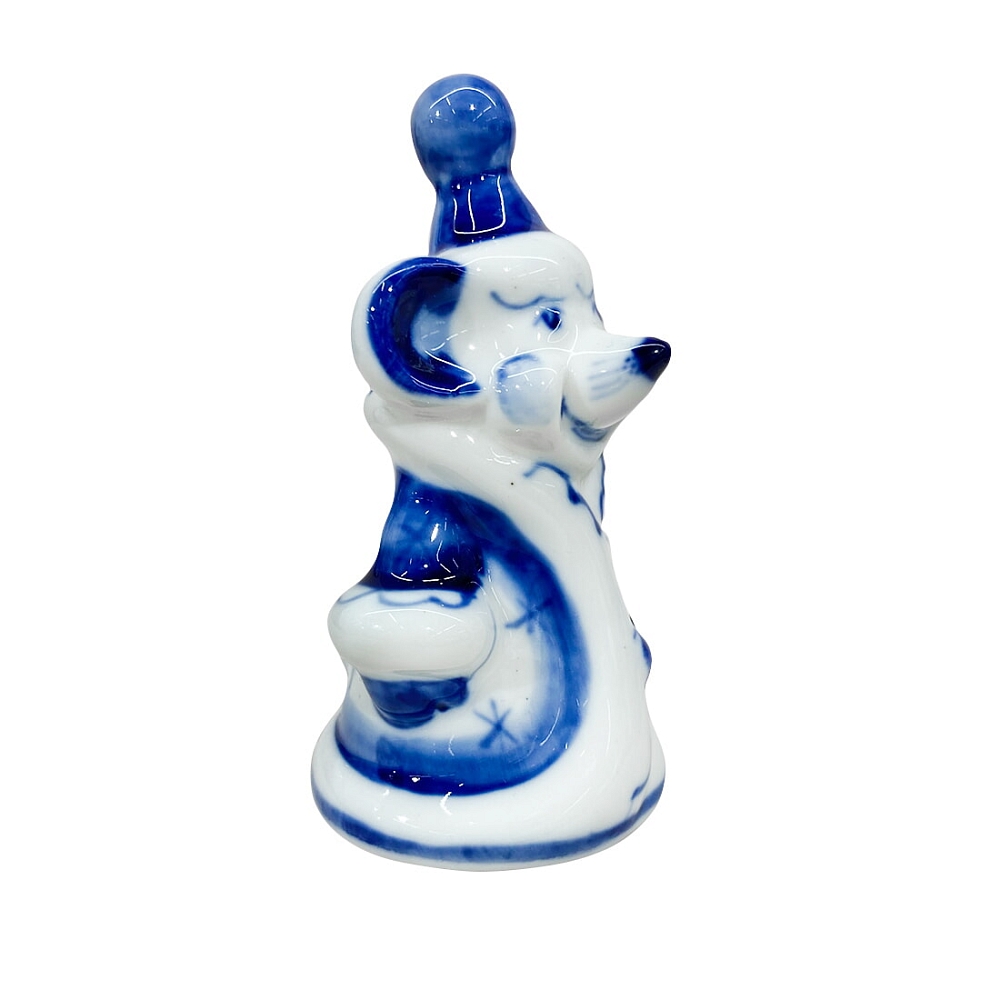 Скульптура Мышь-снегурочка Гжельский фарфоровый завод