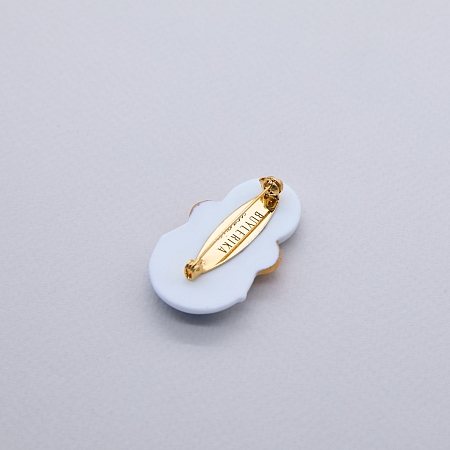 Брошь Неваляшка роспись роза в золоте из коллекции ГФЗ &amp; Buylerika Ceramic Гжельский фарфоровый завод