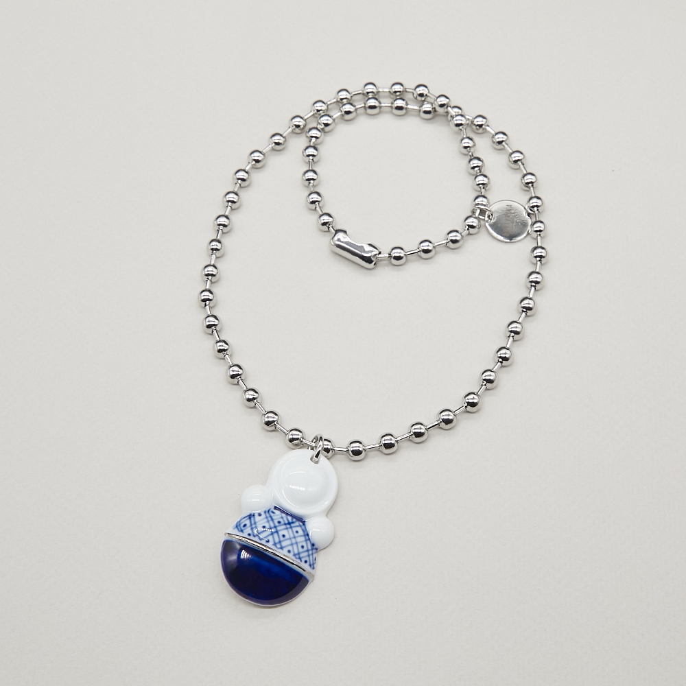 Кулон Неваляшка роспись свитер в платине из коллекции ГФЗ &amp;amp; Buylerika Ceramic Гжельский фарфоровый завод