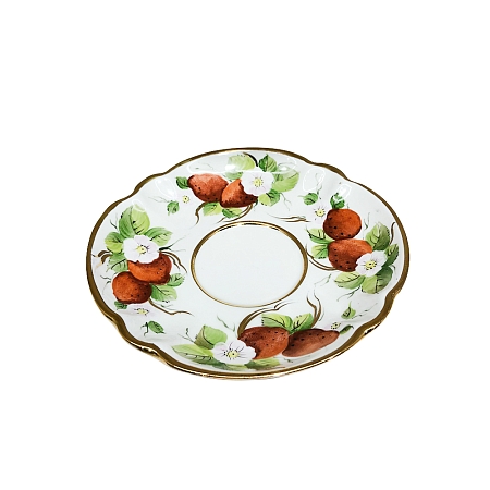 Чайная пара Орхидея &quot;Земляника&quot; объем 220 мл. Гжельский фарфоровый завод