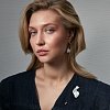 Брошь Петушок малый роспись Незабудки с золотом на французской булавке из коллекции &amp;quot;Босиком по траве&amp;quot; ГФЗ &amp;amp; Buylerika Ceramic Гжельский фарфоровый завод