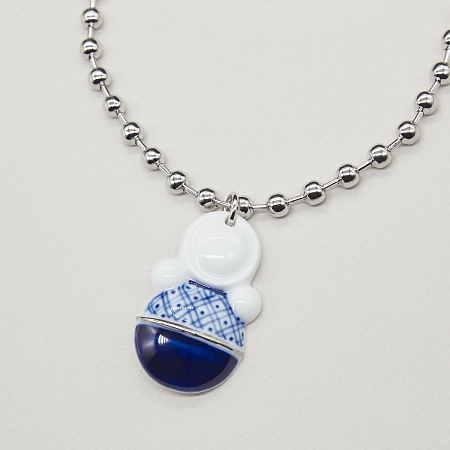 Кулон Неваляшка роспись свитер в платине из коллекции ГФЗ &amp; Buylerika Ceramic Гжельский фарфоровый завод