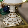 Настольная лампа Малютка белый с золотом с абажуром Гжельский фарфоровый завод