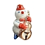 Скульптура Снеговик с контрабасом худ. роспись подглазурные краски 1 сорт Гжельский фарфоровый завод