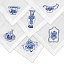 Набор сувенирных салфеток Гжель - столовая коллекция (набор из 6 салфеток, размер 50х35 см) Гжельский фарфоровый завод