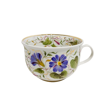 Чашка для капучино "Вьюнок" Елены Устюхиной объем 450 мл. Гжельский фарфоровый завод