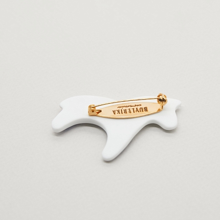 Брошь Коник роспись травы в золоте из коллекции ГФЗ &amp; Buylerika Ceramic Гжельский фарфоровый завод