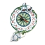 Часы Колокольчик в авторской росписи Косихиной &amp;quot;Зеленая классика&amp;quot;