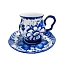 Чайная пара Голубая рапсодия в росписи Лакомовой объем 280 мл. Гжельский фарфоровый завод