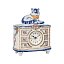 Часы Комод (подглазурные цветные краски, кобальт) Гжельский фарфоровый завод