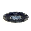 Тарелка пирожковая Дубок (глухой кобальт) диаметр 18 см. Гжельский фарфоровый завод