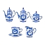 Сервиз чайно-кофейный Чародейка &amp;quot;Белый цветок&amp;quot; авт.р. Кустаревой Гжельский фарфоровый завод