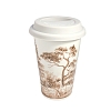 Авторский кофейный стаканчик в коричневой росписи Титова объем 400 мл.