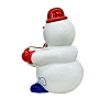 Скульптура Снеговик с гармошкой краски Гжельский фарфоровый завод