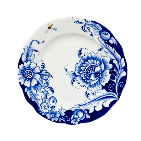Тарелка пирожковая в росписи &quot;Фэнтази&quot; Юлианы Косихиной диаметр 18 см.