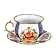 Чайная пара Императорская (надглазурная роспись) объем 390 мл. Гжельский фарфоровый завод