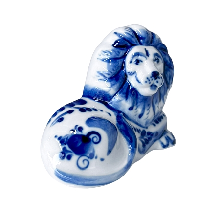 Скульптура Лев Гжельский фарфоровый завод